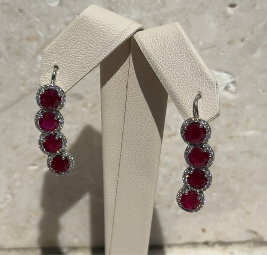 Earrings Ruby Diamonds